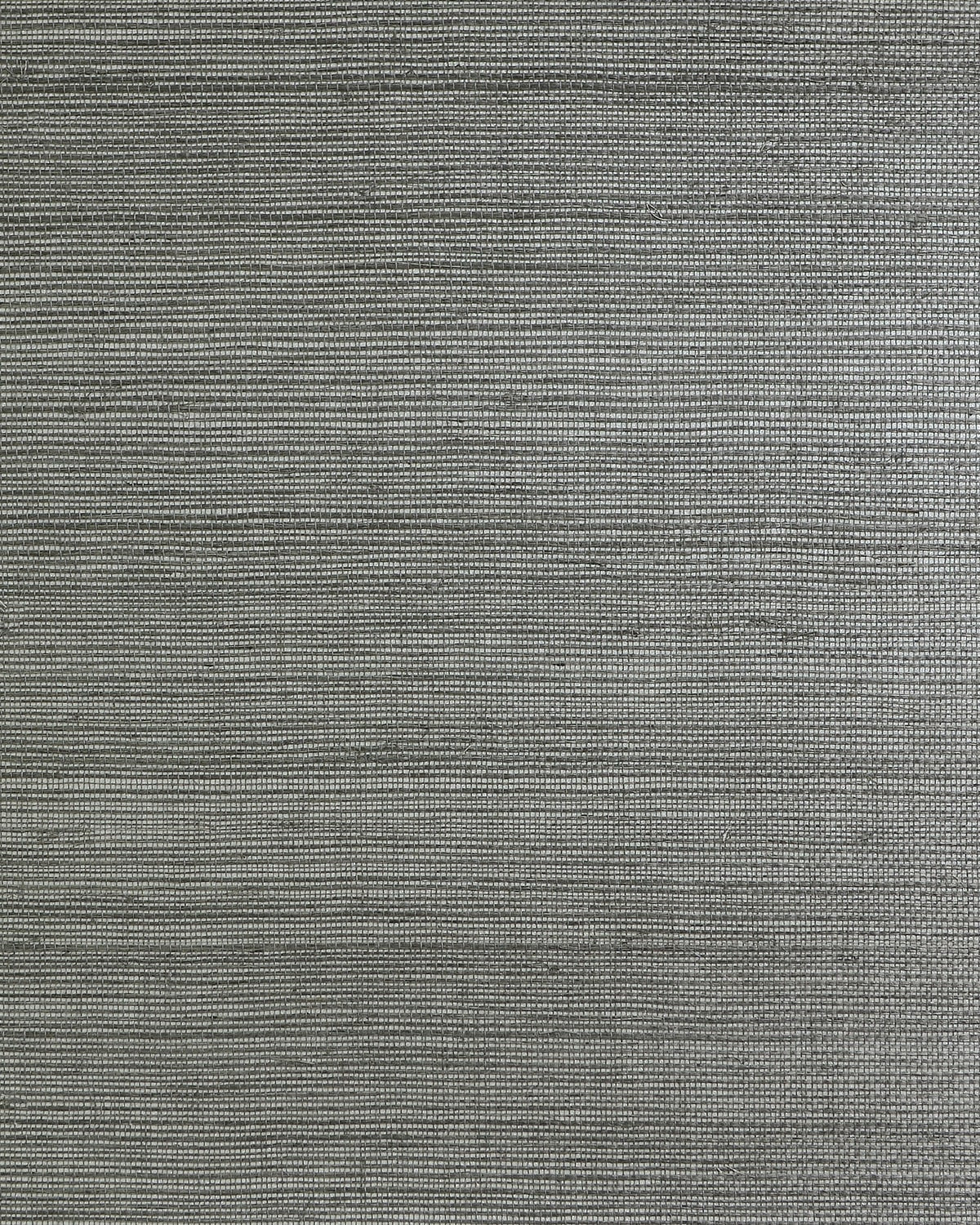 Slate silver sisal on metallic grasscloth wallpaper texture