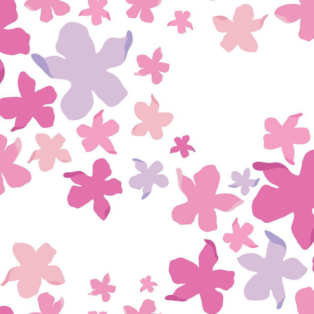 Lele Lillies Pink Peel & Stick Wallpaper with Eclectic Floral Pattern - Brewster LSS4951