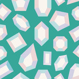 Lele Gems Teal Peel & Stick Wallpaper with Graphic Novelty Gem Motif - LSS4952