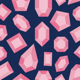 Lele Gems Navy Peel & Stick Wallpaper with Pink Gemstone Motif - NuWallpaper LSS4953