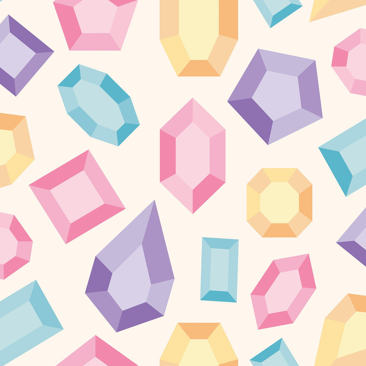 Lele Gems Ivory Peel & Stick Wallpaper with Multicolor Gemstone Pattern - NuWallpaper LSS4954