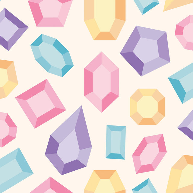 Lele Gems Ivory Peel & Stick Wallpaper with Multicolor Gemstone Pattern - NuWallpaper LSS4954
