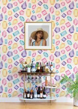 Lele Gems Ivory Peel & Stick Wallpaper with Multicolor Gemstone Pattern - NuWallpaper LSS4954