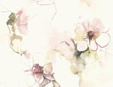 Anemone Watercolor Floral wallpaper in Pink Lemonade and Wine colorway