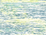 Watercolor Waves wallpaper in Deep Sea and Spring Green (abstract watercolor wave pattern)