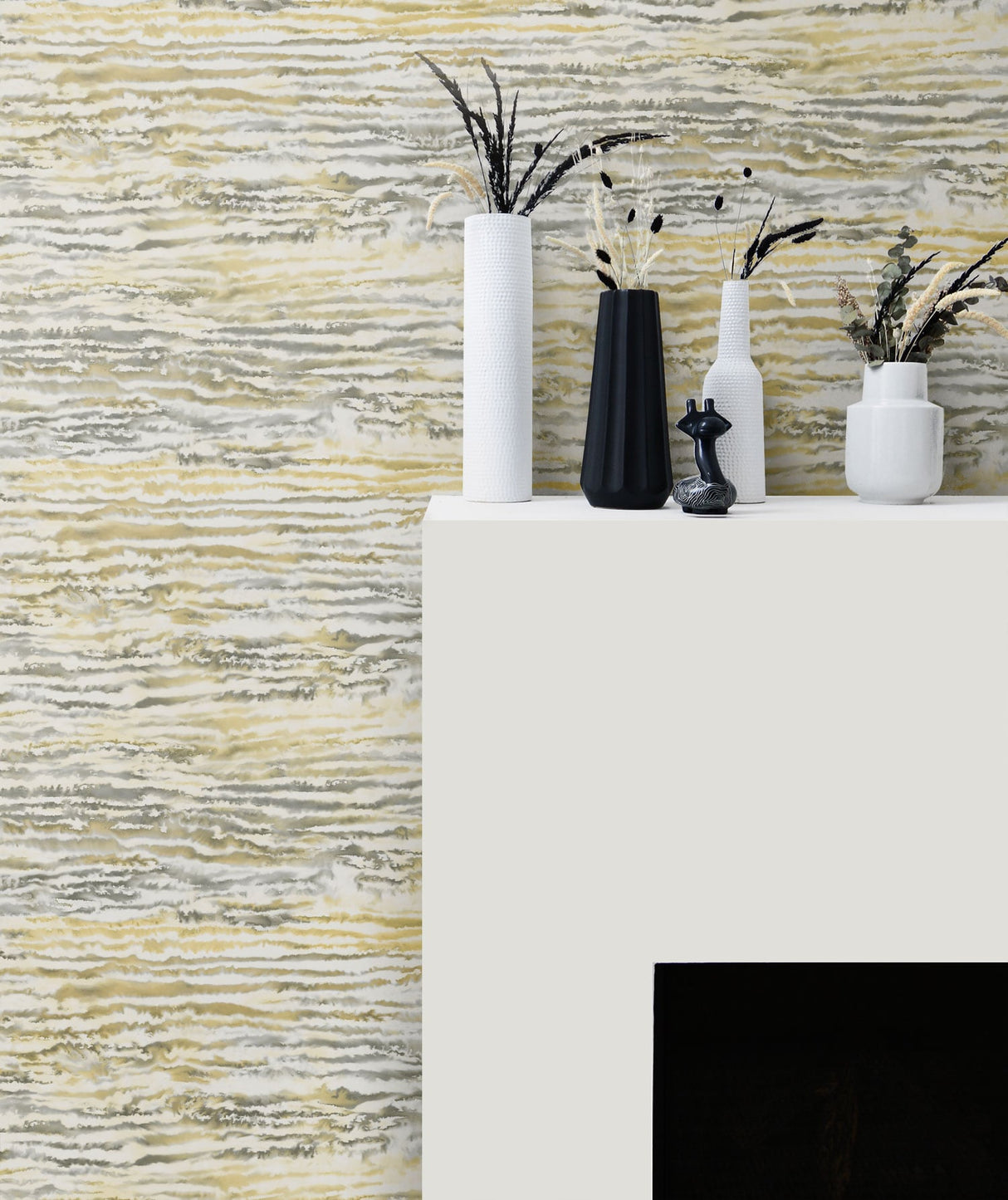 Watercolor Waves Golden Dusk by Living with Art Abstract Wave Wallpaper – Seabrook Designs LW50507