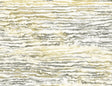 Watercolor Waves wallpaper in Golden Dusk with layered watercolor wave stripes in gold, grey, and ivory.