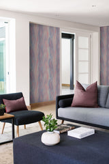 Smoke Texture Bluestone and Rosewood by Living with Art Embossed Vinyl Wallpaper – Seabrook Designs LW50901