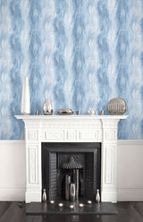 Smoke Texture Blue Lake by Living with Art Embossed Vinyl Wallpaper – Seabrook Designs LW50902