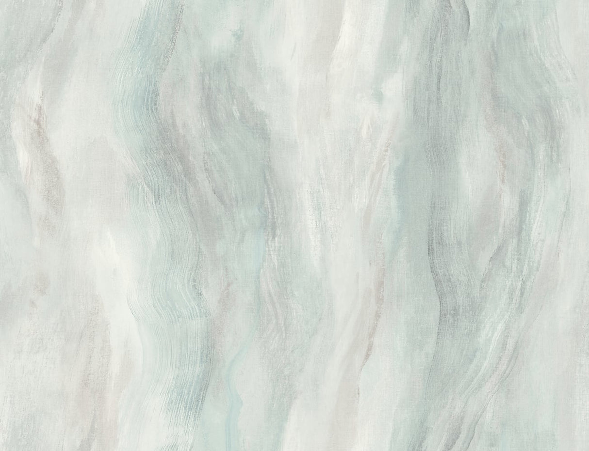 Soft blue and white smoke-textured embossed vinyl wallpaper in the Polar Ice colorway.