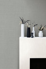 Hopsack Slate Gray by Living with Art Embossed Vinyl Wallpaper – Seabrook Designs LW51108