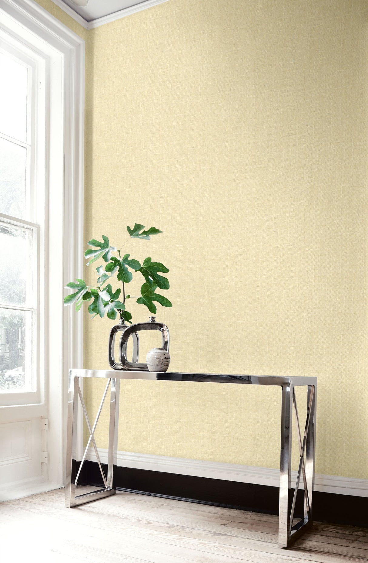 Hopsack Pineapple Cream by Living with Art Embossed Vinyl Wallpaper – Seabrook Designs LW51117