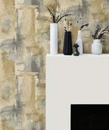 Dry Brush Faux Golden Dusk by Living with Art Abstract Wallpaper – Seabrook Designs LW51307