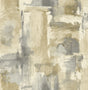 Abstract dry-brush faux wallpaper in warm golden dusk tones with soft gray and beige blocks.