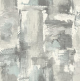 Dry Brush Faux wallpaper in Snowy Mountain colorway with a grey abstract dry-brush block pattern