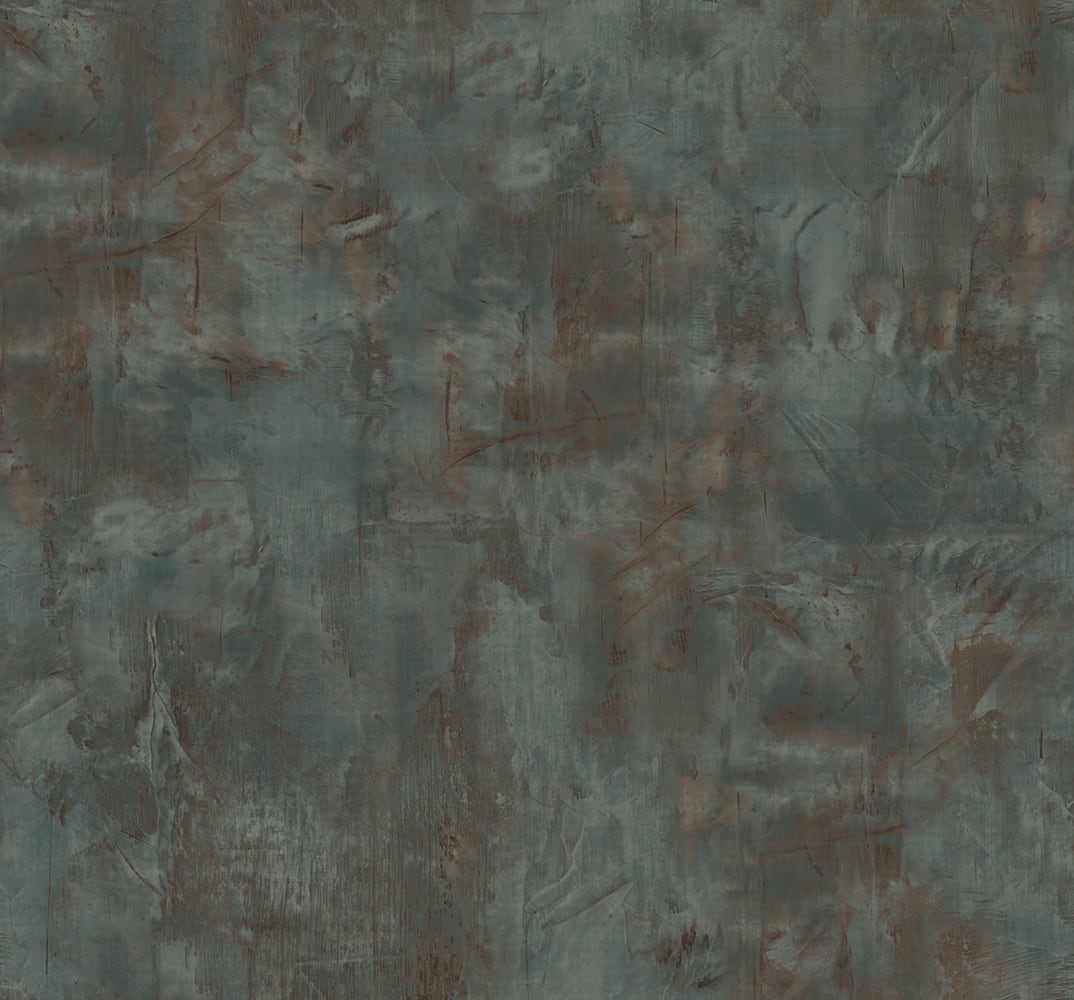 Rustic Stucco Faux wallpaper in rust and forest green with a matte textured stucco look