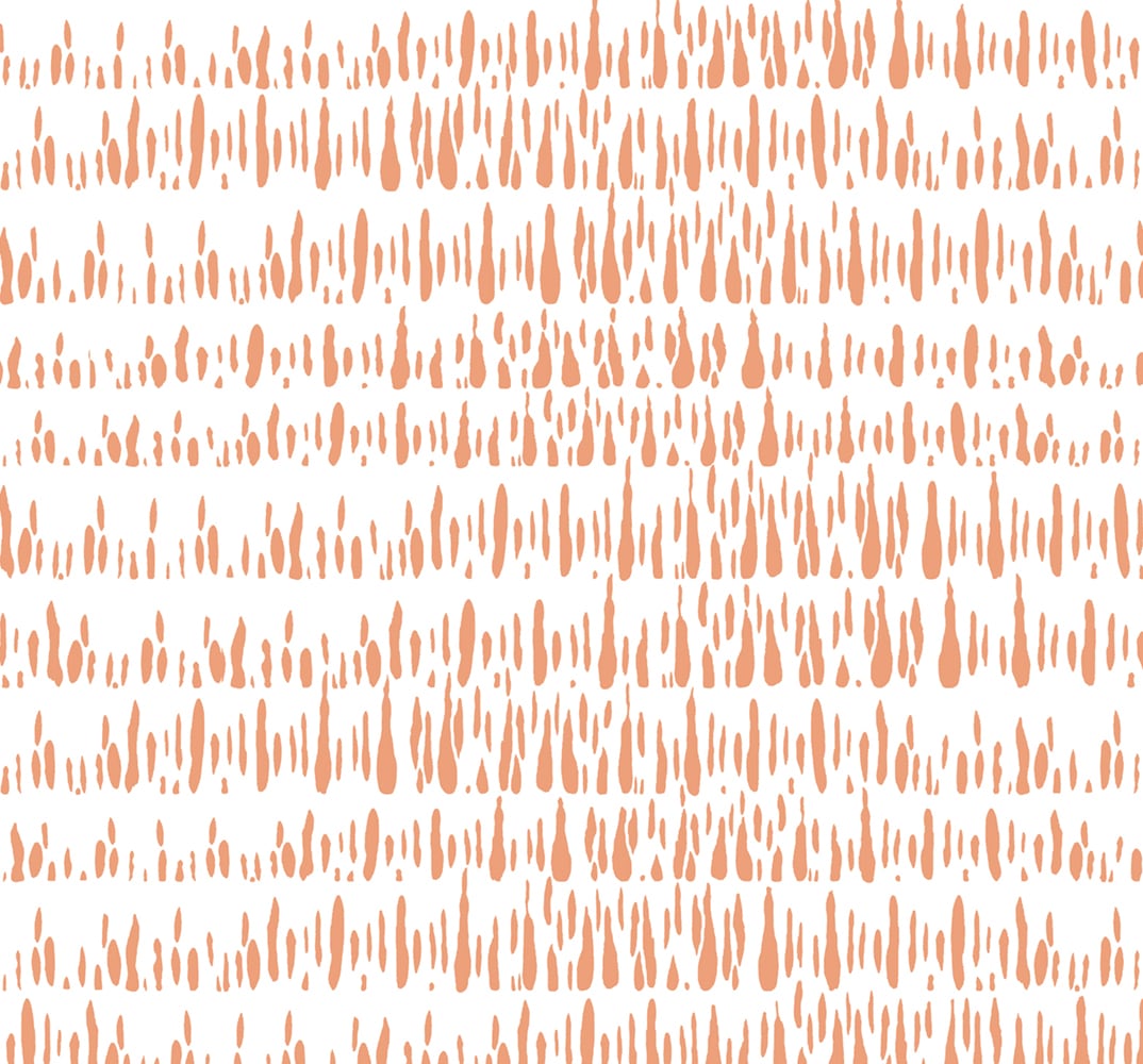 Brush Marks wallpaper in Orangesicle with repeating abstract brush-stroke marks on a light background.