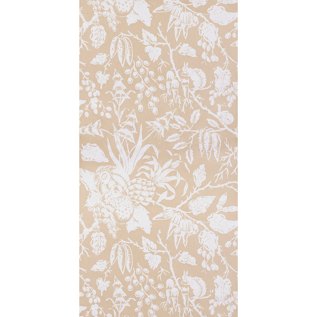 PUCK wallpaper in Raisin by Raoul Textiles for Schumacher, hand-printed botanical pattern on Japanese pulp paper.