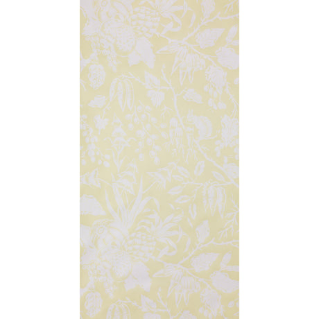 PUCK wallpaper in Limon by Raoul Textiles for Schumacher, hand-printed botanical pattern on Japanese pulp paper.