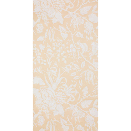 PUCK wallpaper in Loquat by Raoul Textiles for Schumacher, hand-printed botanical pattern on Japanese pulp paper
