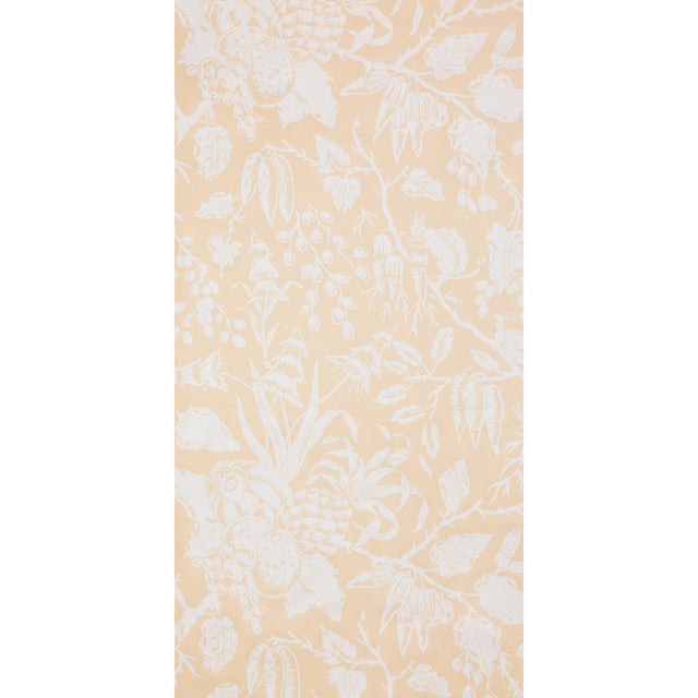 PUCK wallpaper in Loquat by Raoul Textiles for Schumacher, hand-printed botanical pattern on Japanese pulp paper
