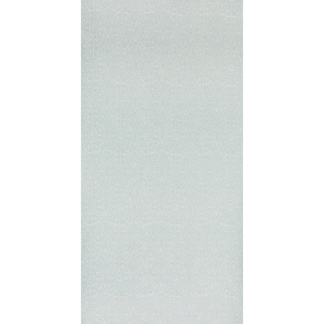 PATRA wallpaper in Robin's Egg by Raoul Textiles for Schumacher, hand-printed Japanese pulp paper with artisanal pattern