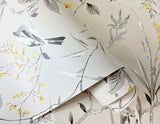 Mariko Grey by Fine Decor Botanical Wallpaper – Brewster Home Fashions M1551