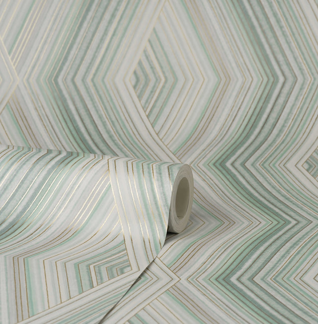 Aura Green Geometric Wallpaper