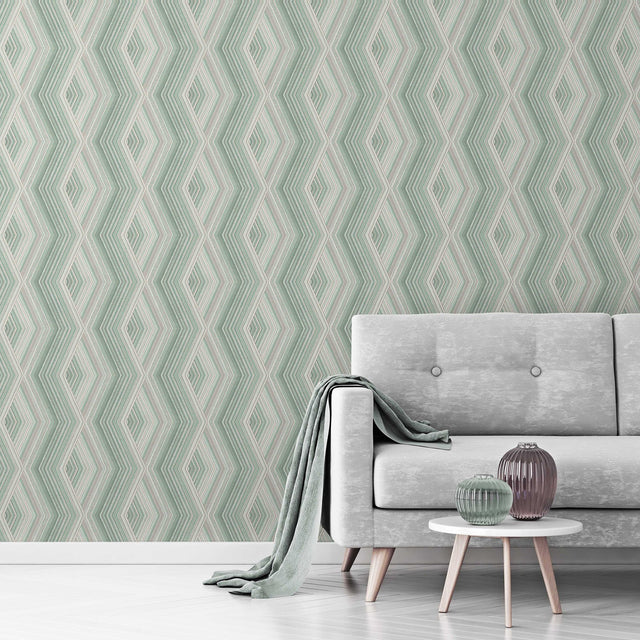 Aura Green Geometric Wallpaper