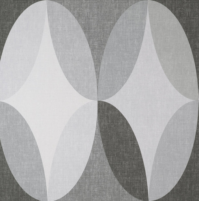 Kirby Charcoal Oval Geo Wallpaper