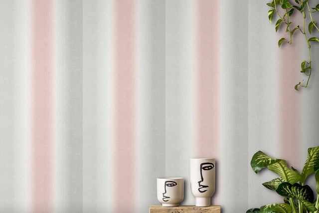 Kirby Pink Stripe Wallpaper with Ombre Stripes - Fine Decor M1642