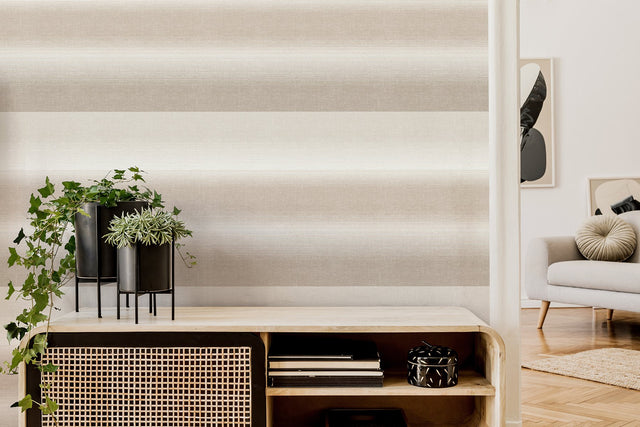Kirby Taupe Stripe Wallpaper with Ombre Stripes - Fine Decor M1644
