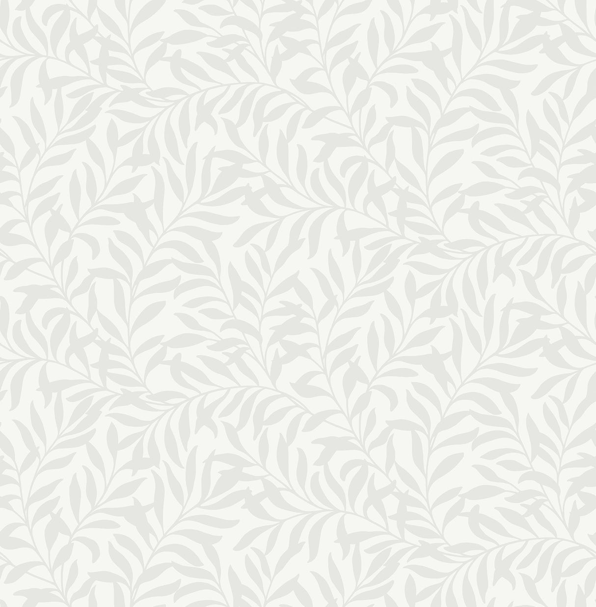 Salix Silver Leaf Wallpaper with Botanical Leaf Pattern, Traditional Non Woven - Brewster M1666