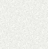 Salix Silver Leaf Wallpaper with Botanical Leaf Pattern, Traditional Non Woven - Brewster M1666