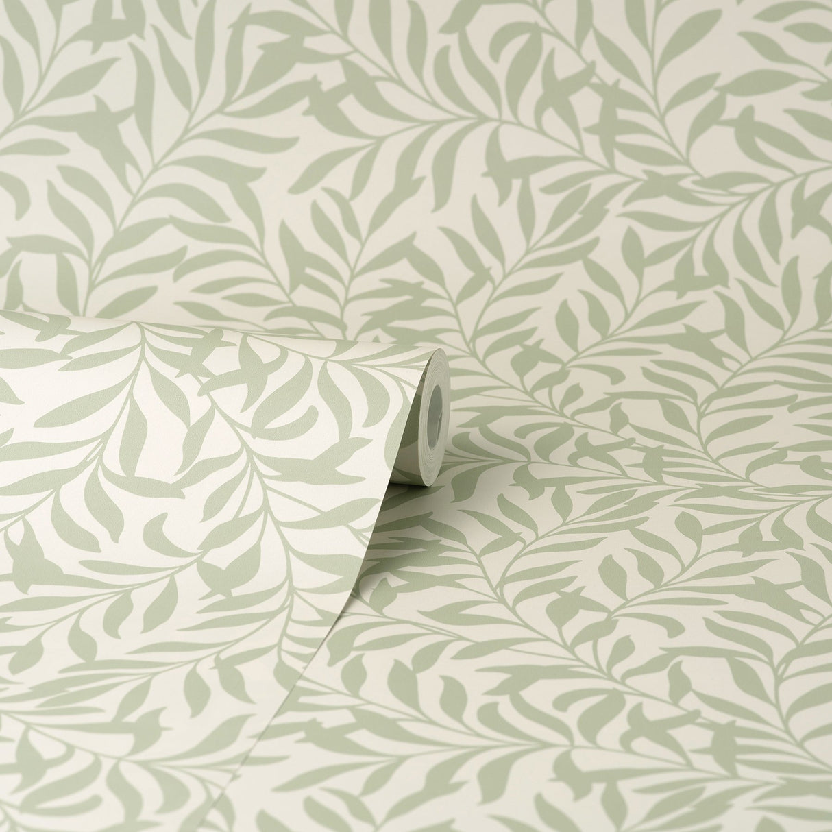 Salix Sage Leaf Wallpaper with Botanical Leaf Pattern - Brewster M1667