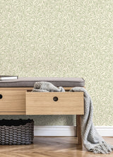 Salix Sage Leaf Wallpaper with Botanical Leaf Pattern - Brewster M1667