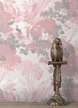 Eeden Pink Crane Lagoon Wallpaper with Botanical Birds Mural - Brewster M1676