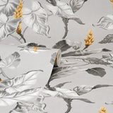 Meridian Parade Grey Tropical Leaves Wallpaper with Botanical Leaves Motif - Brewster M1691