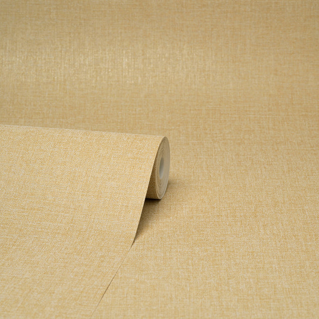 Glen Mustard Linen Wallpaper