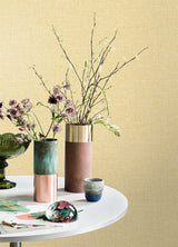 Glen Mustard Linen Wallpaper
