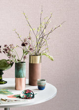 Glen Pink Linen Wallpaper