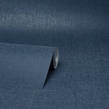 Glen Dark Blue Linen Wallpaper