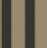 Rydia Black Stripe Wallpaper with Gold-Accented Vertical Stripes - Brewster M1707
