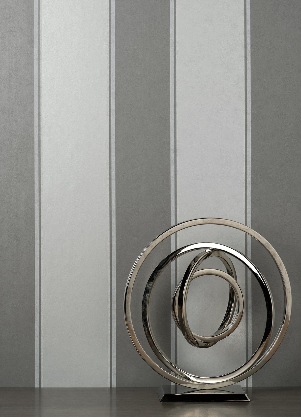 Rydia Grey Stripe Wallpaper with Modern Stripes Pattern - Brewster M1709