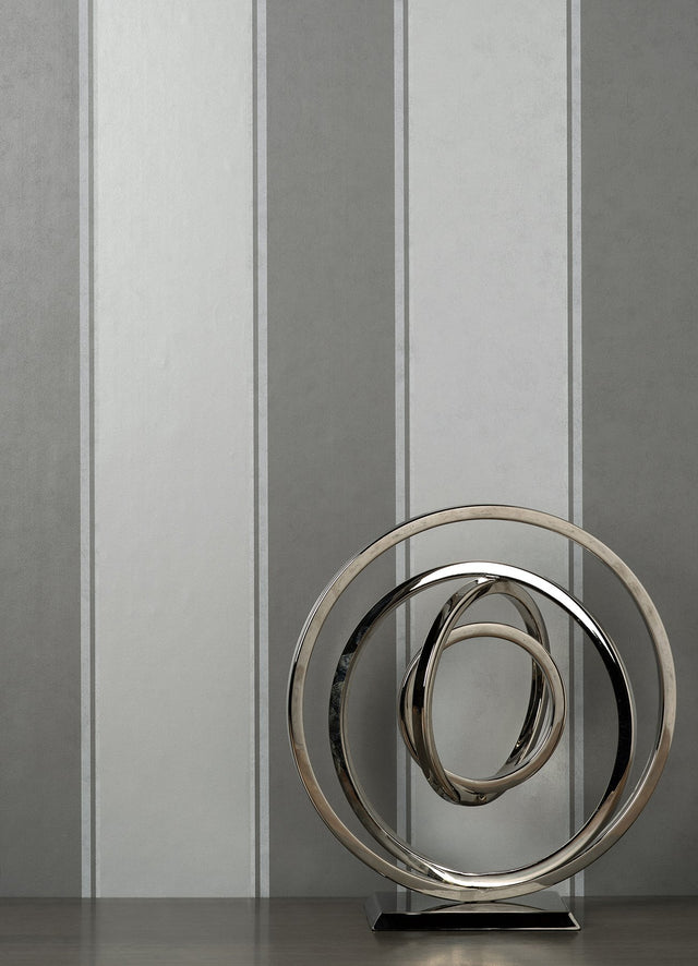 Rydia Grey Stripe Wallpaper with Modern Stripes Pattern - Brewster M1709
