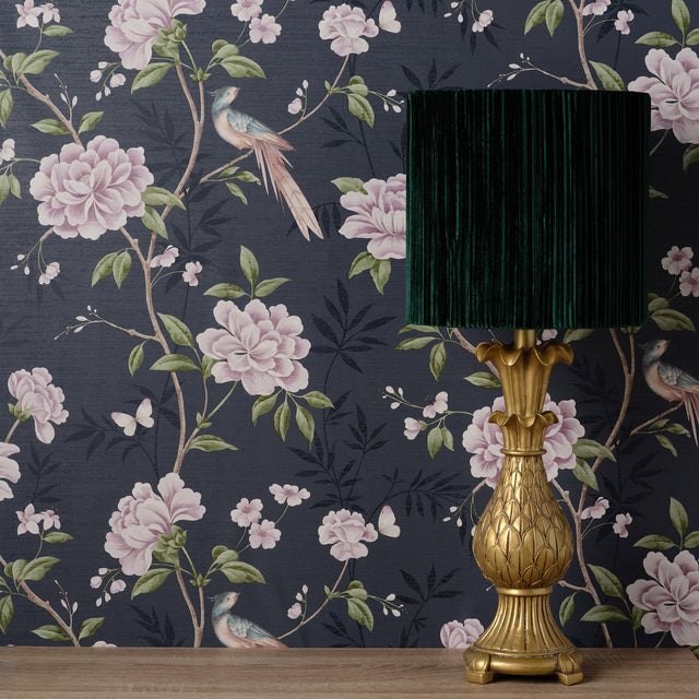 Akina Navy Floral Wallpaper