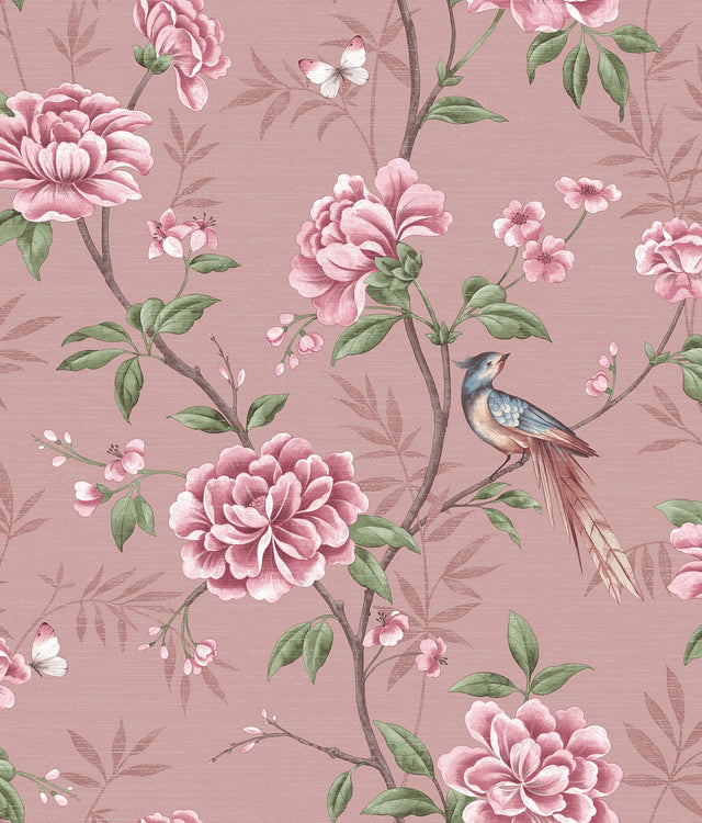 Akina Blush Floral Wallpaper