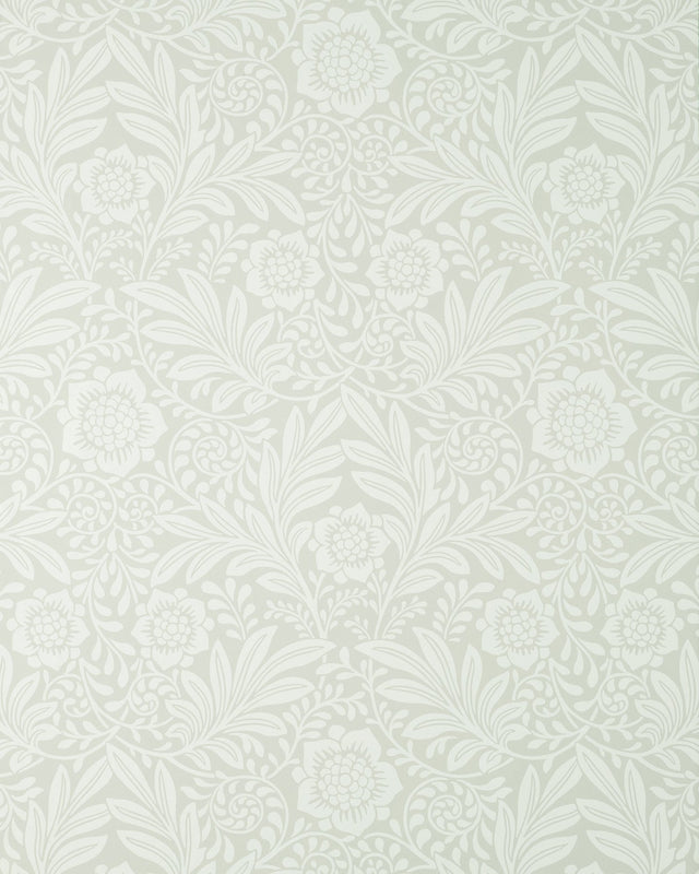 Camille Light Grey Damask Wallpaper with Botanical Traditional Motif - M1743