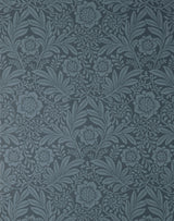 Camille Navy Damask Wallpaper with Botanical Traditional Motif - Fine Decor M1745