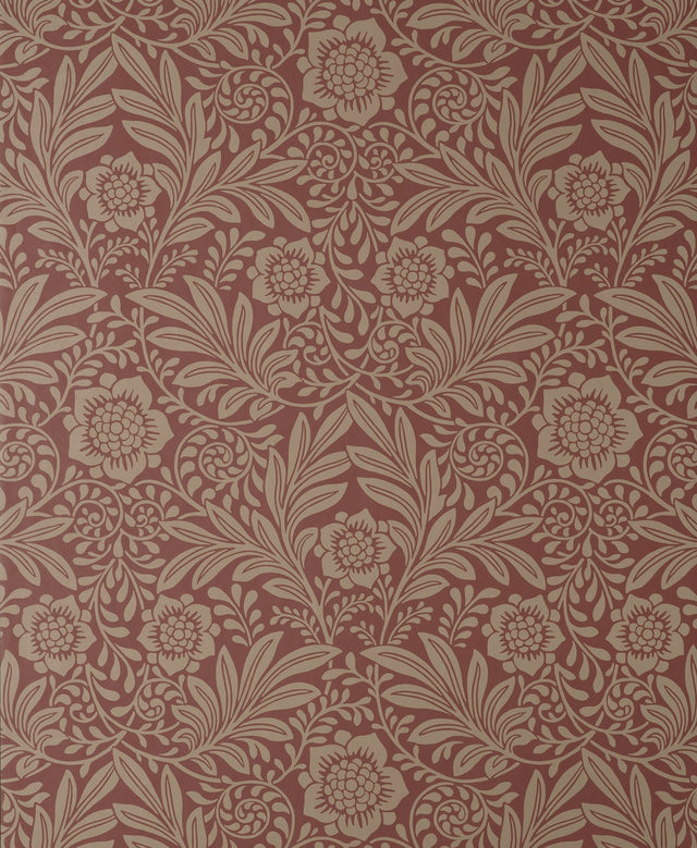 Camille Red Damask Wallpaper